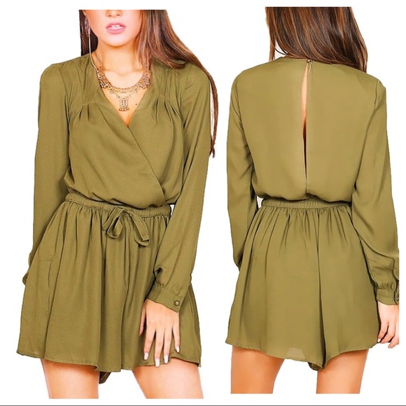 Pants - [NWT] Playsuit romper Olive green adjustable waist